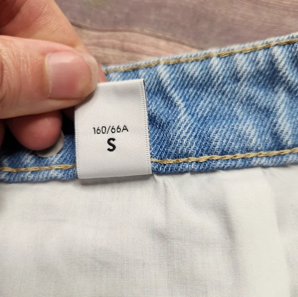 Ochirly Asymetrical Denim Lace Pearl Beaded Jean Skirt - Picture 9 of 12